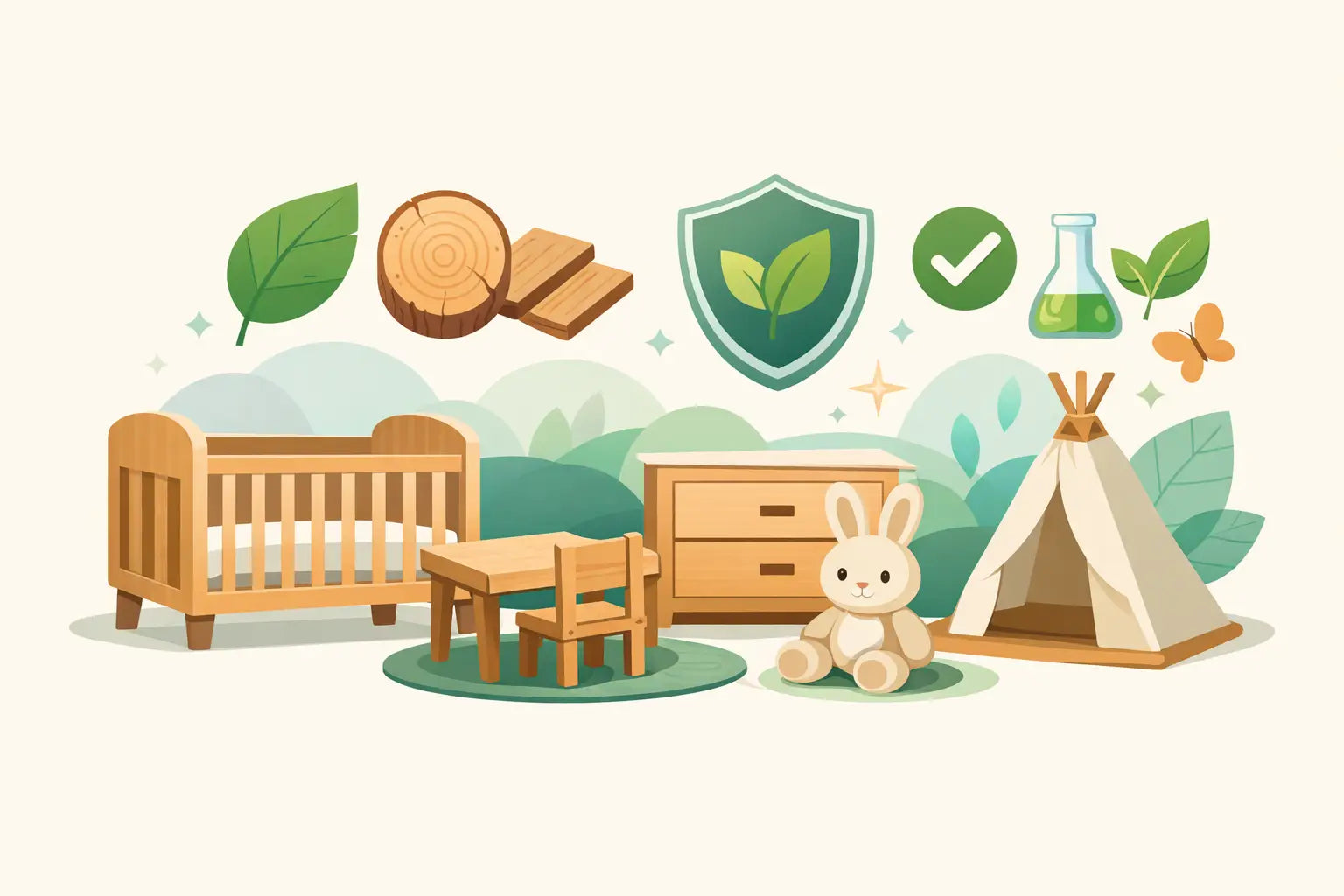 Průvodce materiály dětského nábytku bez toxických látek