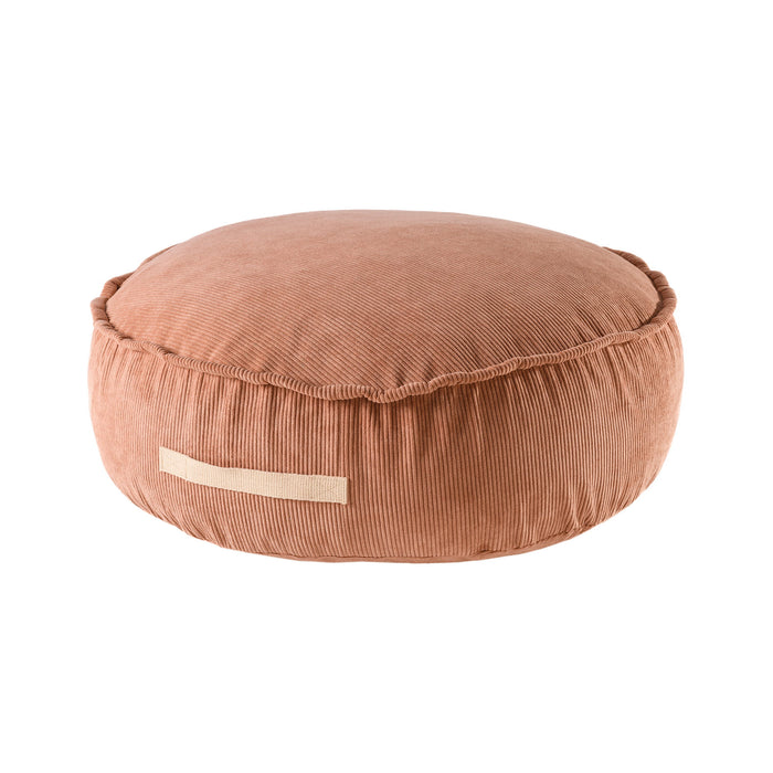 MeowBaby® Dětský puf kulatý Slimcord – Cihlová