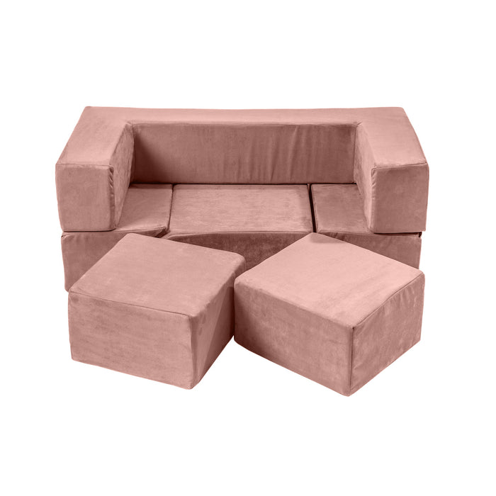 MeowBaby® Pěnové kostky Bricks Velvet – Růžová