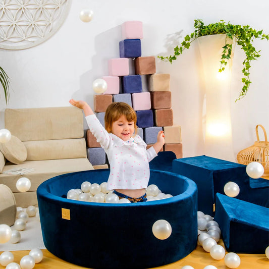 Meowbaby® Suchý Bazének s 200 oranžovými/bílými míčky - 90x30cm - Meruňkový samet