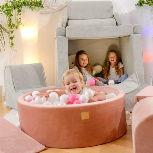 Meowbaby® Suchý Bazének s 200 žlutými míčky - 90x30cm - Aesthetic Turquoise