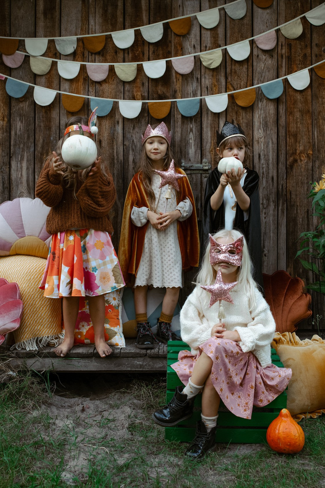 Černá kočičí maska pro děti moi mili ze sametu, kolekce Magic Stories – fotografie 14