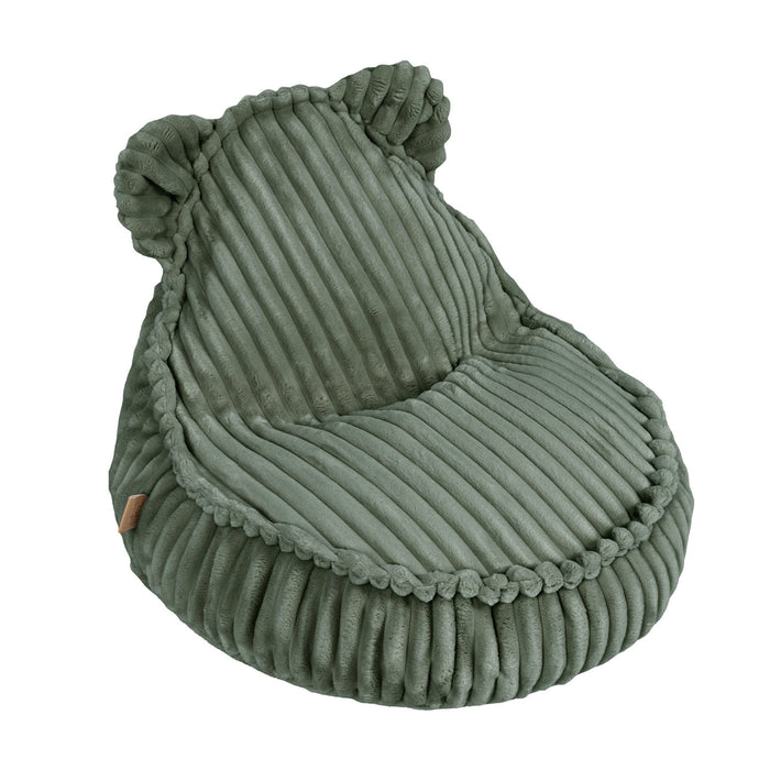 MeowBaby® Sedací vak Sako Bag Teddy Churros – Olivově zelená