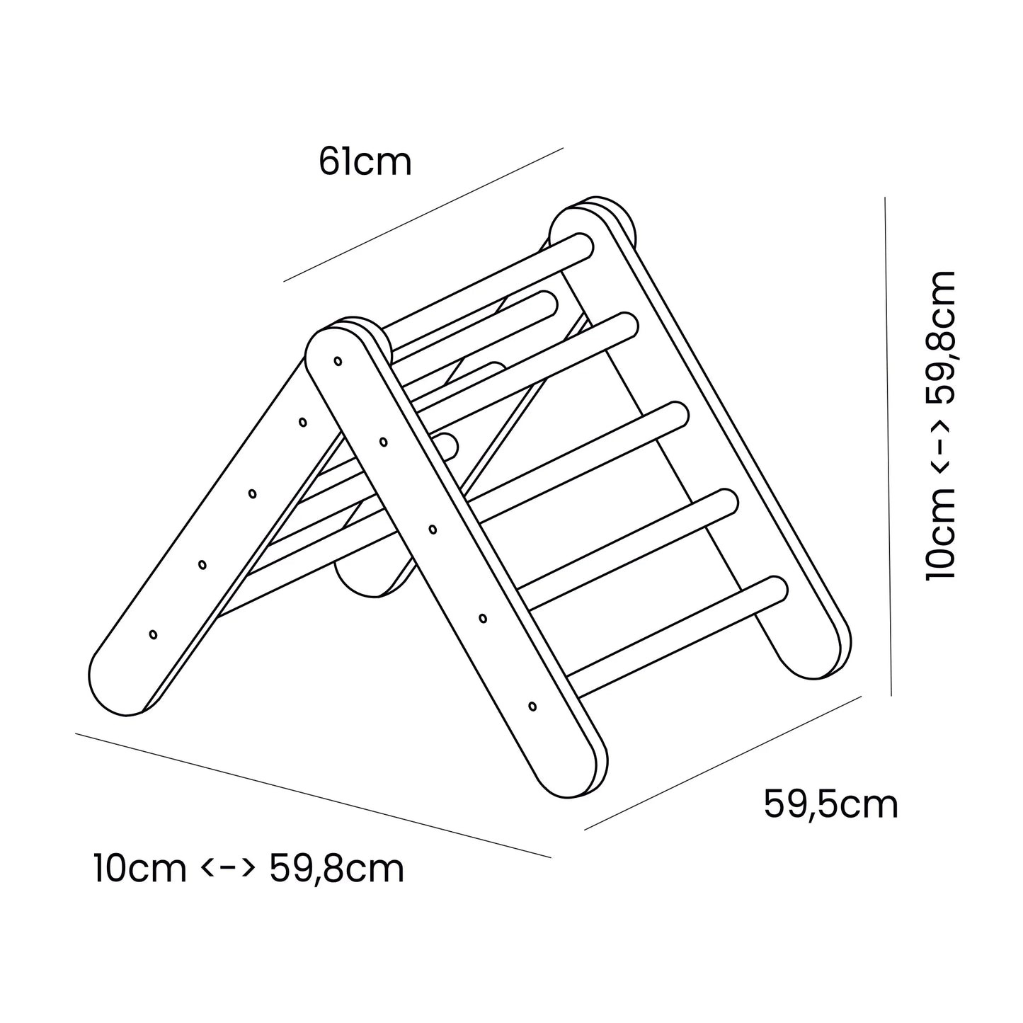 MeowBaby® Dřevěná Montessori Piklerová Prolézačka - Přírodní Dřevo