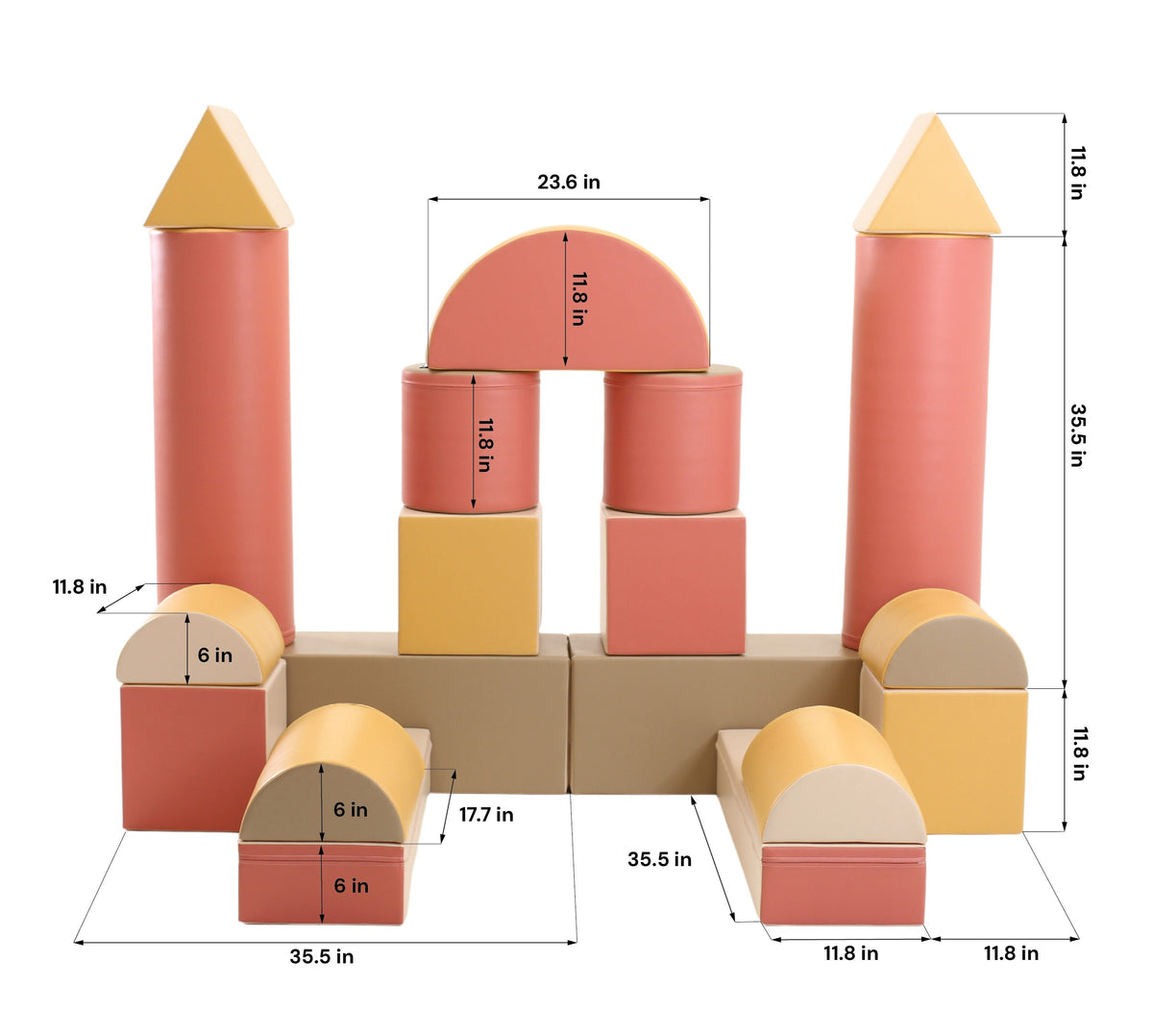Fortress Soft Play Set – Pastel Pink
