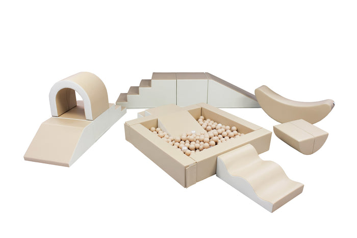 IGLU Soft Play® Pěnové hřiště Party XXL s bazénkem (bez míčků) – Béžovo-bílá