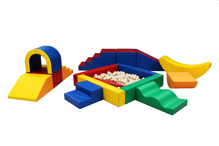 IGLU Soft Play® Pěnové hřiště Party XXL s bazénkem (bez míčků) – Pestrobarevná