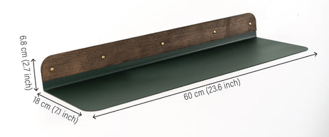 Ewart Woods kovová police na zeď se zaoblenými hranami 60 cm