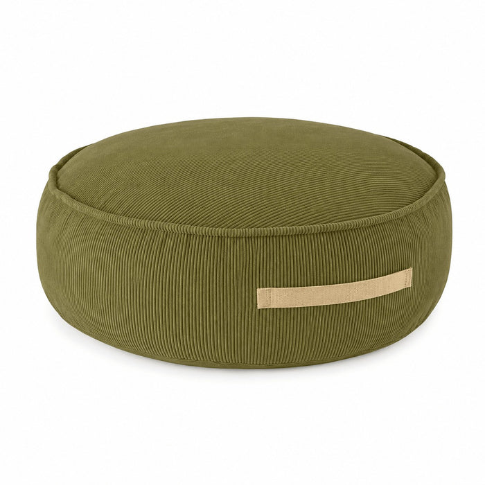 MeowBaby® Dětský puf kulatý Slimcord – Limetková