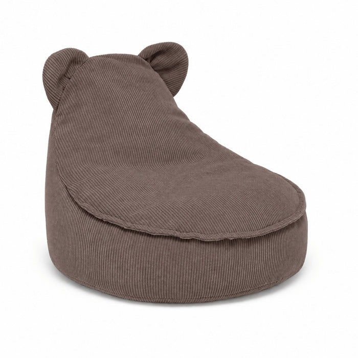 MeowBaby® Sedací vak Sako Bag Teddy Slimcord – Šedobéžová
