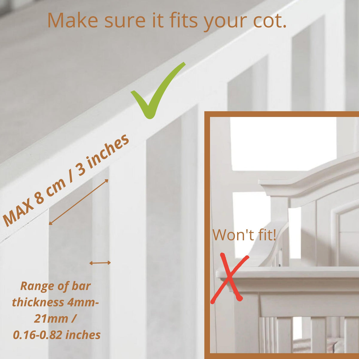 Dřevěný držák na kolotoč Minicamp z jasanu, otočné rameno se svorkou na příčky postýlky – pohled 8