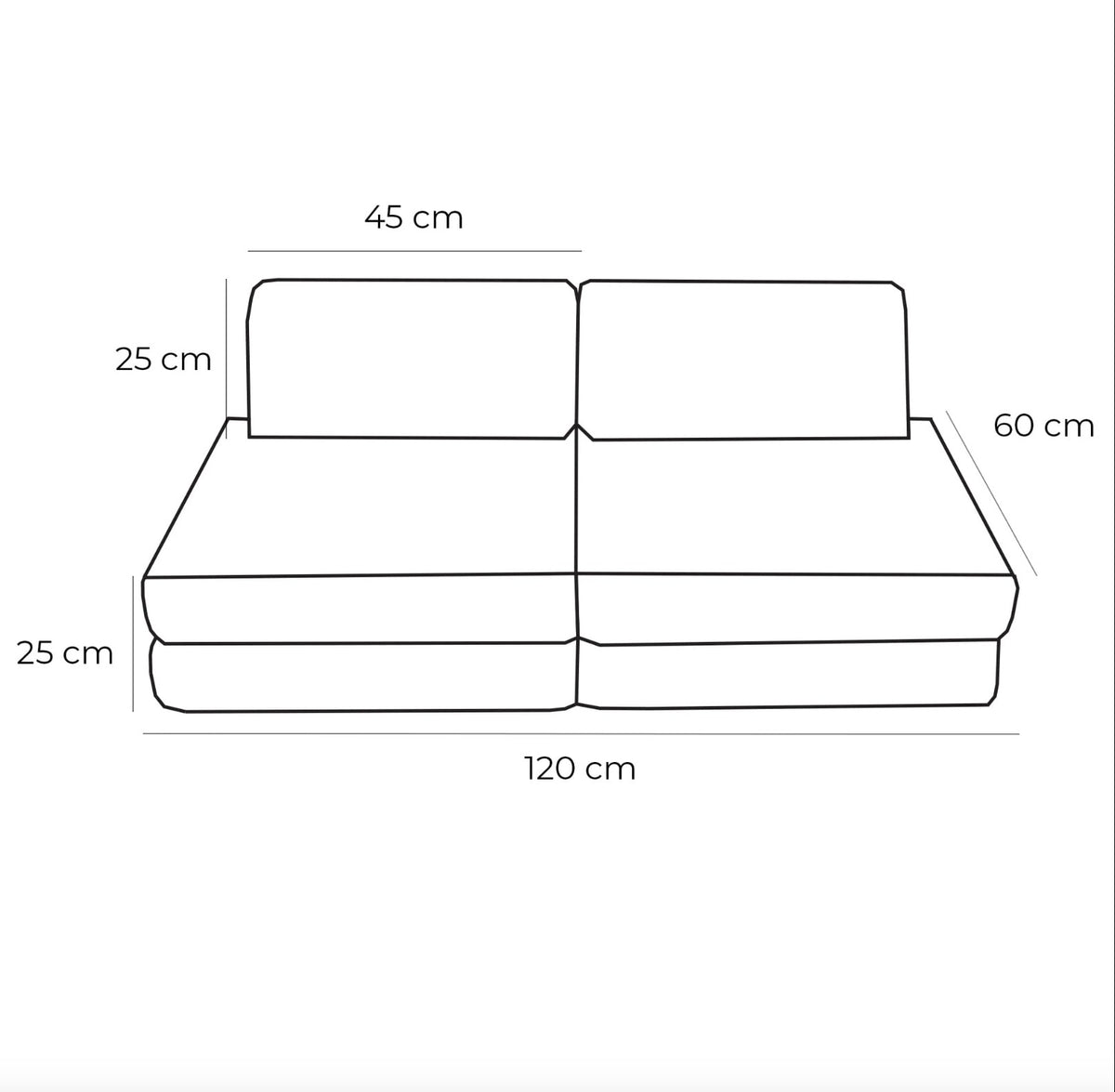 Small Modular Sofa for Kids - Churros Moon Grey