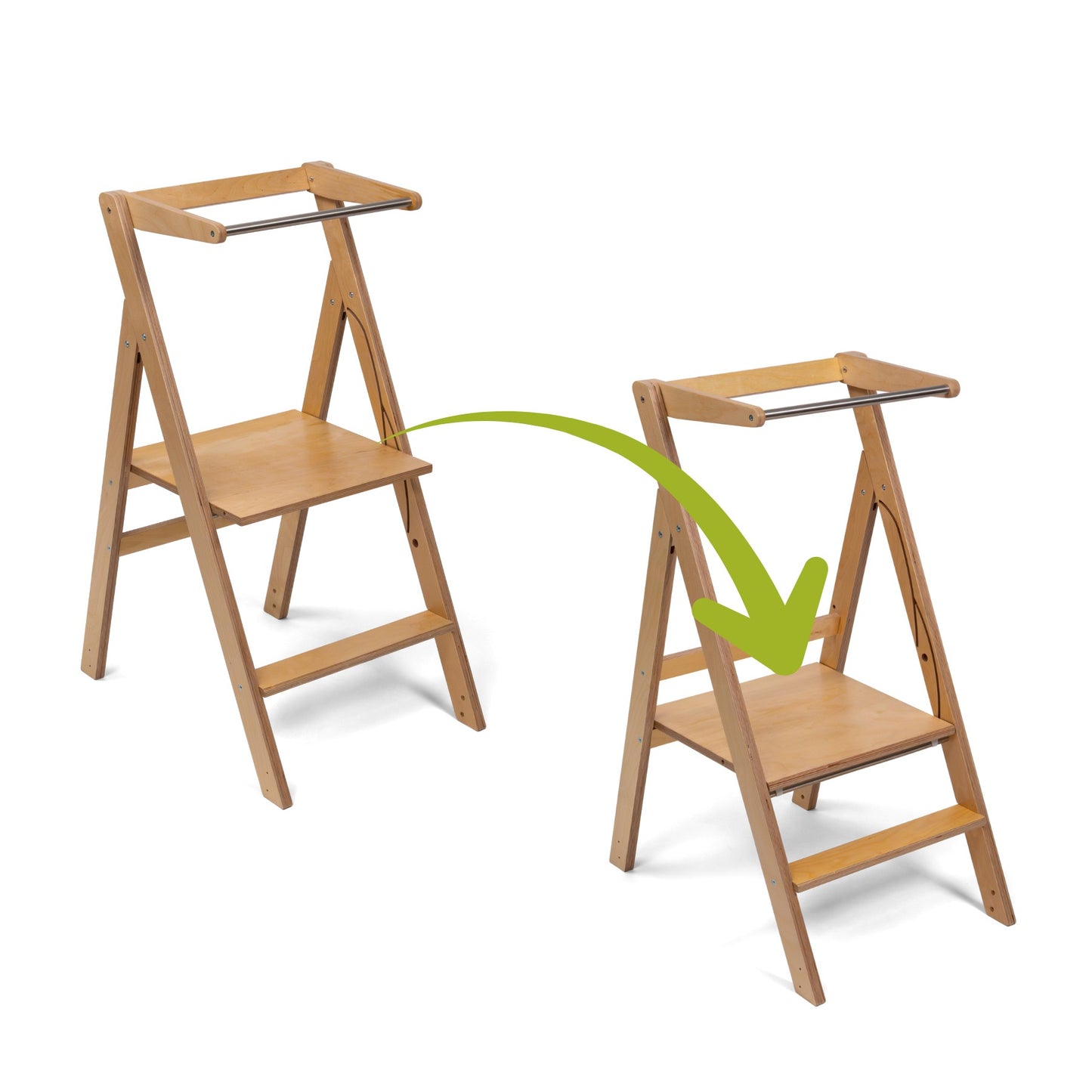 STEP'n'FOLD Foldable Helper Tower - Natural Wood