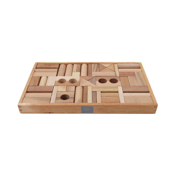 Dřevěné kostky Wooden Story v dřevěné krabičce – Přírodní, 54 ks