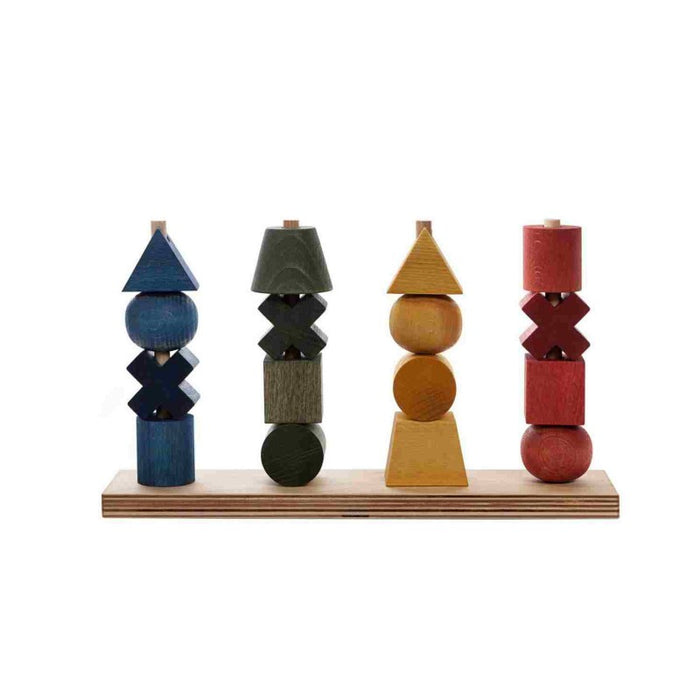 Navlékací skládačka na kolíčky Wooden Story – XL, barevná