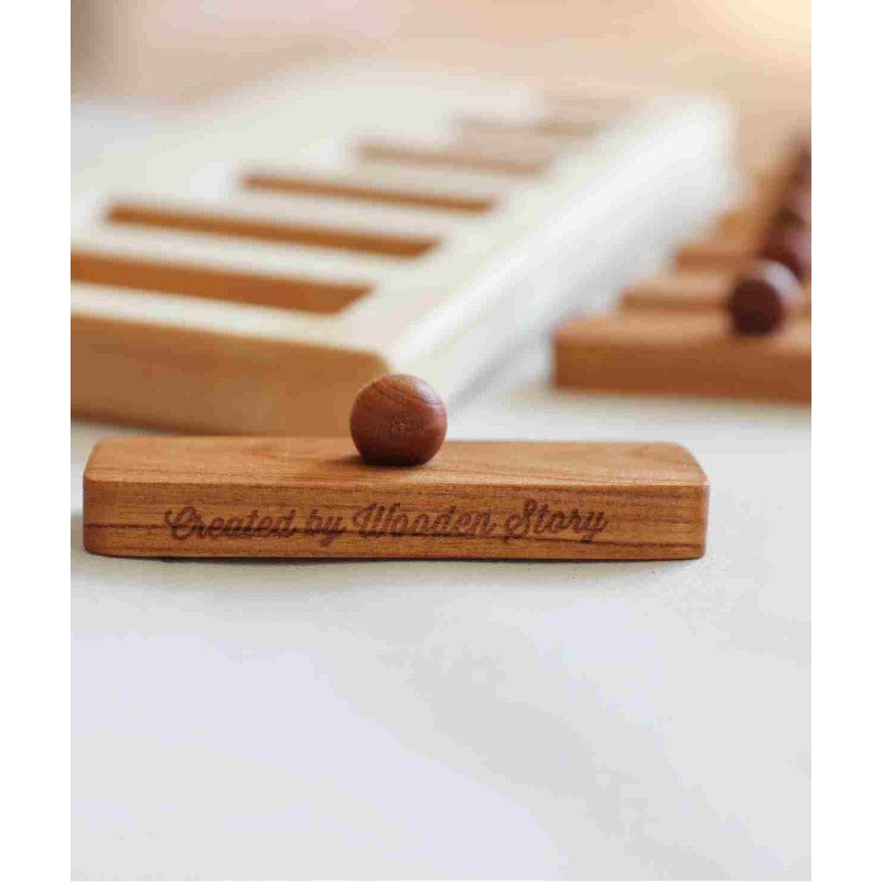Dřevěná vkládačka s úchyty Wooden Story, dílky odstupňované podle šířky – pohled 3
