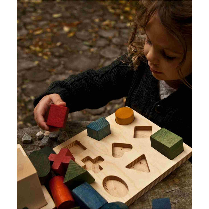 Dřevěná vkládačka tvarů Wooden Story – Barevná