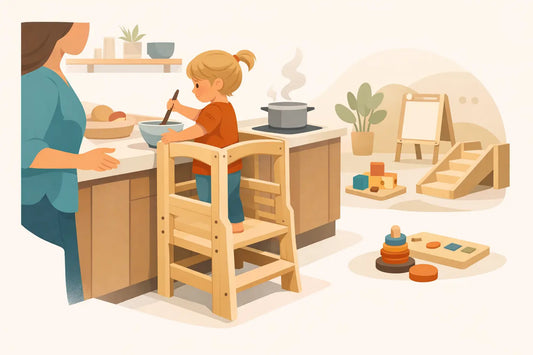 Dřevěná učící věž Montessori dává smysl