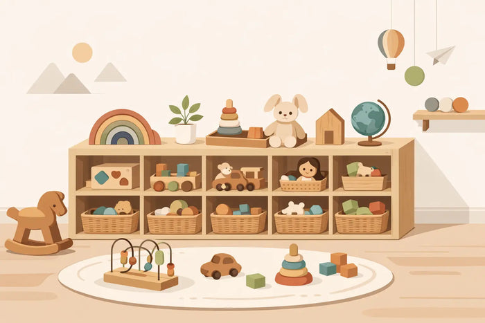 Montessori úložný systém pro hračky doma