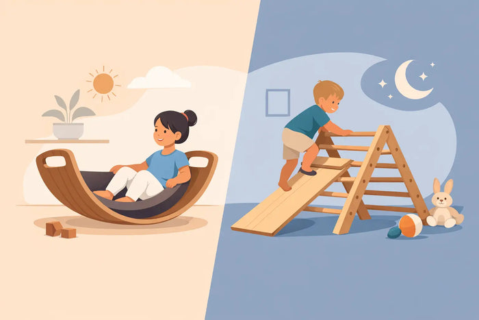 Montessori houpačka vs Piklerové trojúhelník doma