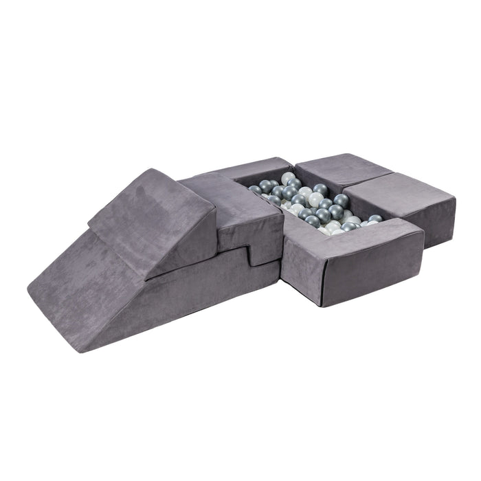 MeowBaby® Pěnové kostky Bricks Velvet – Šedá