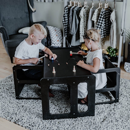 Montessori dětský stoleček a židlička – samostatné stolování, hra a učení (sada s dvěma židličkami)