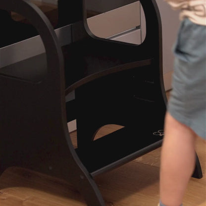 MIIMO® Montessori stolička – nastavitelný schůdek pro děti i dospělé - Černá