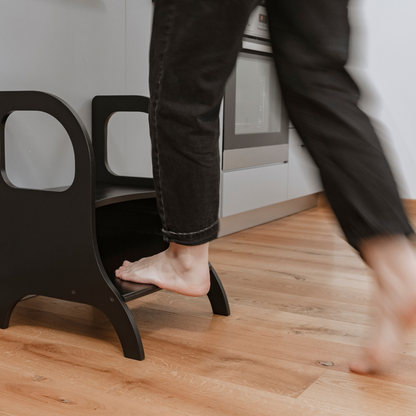 MIIMO® Montessori stolička – nastavitelný schůdek pro děti i dospělé - Černá