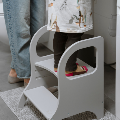 MIIMO® Montessori stolička – nastavitelný schůdek pro děti i dospělé - Šedá