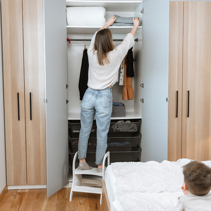 MIIMO® Montessori stolička – nastavitelný schůdek pro děti i dospělé - Bílá