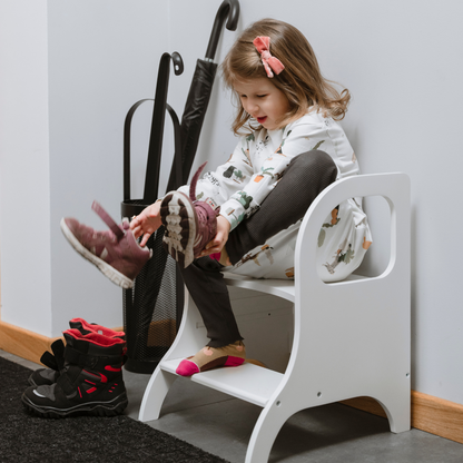 MIIMO® Montessori stolička – nastavitelný schůdek pro děti i dospělé - Bílá