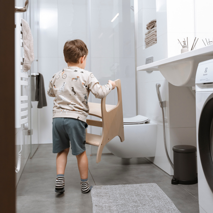 MIIMO® Montessori stolička – nastavitelný schůdek pro děti i dospělé - Přírodní Dřevo