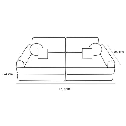 Large Modular Sofa for Kids - Premium Bearly, Brown