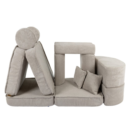 MeowBaby® Střední Modulární Pohovka pro Děti - Aesthetic Ecru Plus