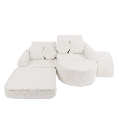 MeowBaby® Střední Modulární Pohovka pro Děti - Bearly Cream Plus