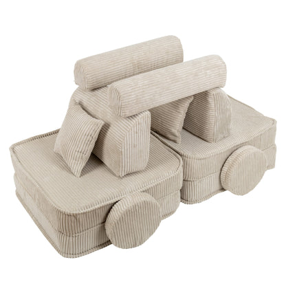 MeowBaby® Střední Modulární Pohovka pro Děti - Aesthetic Ecru