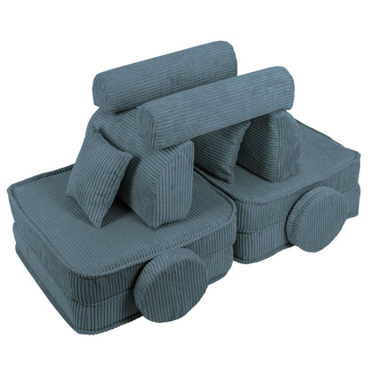 MeowBaby® Střední Modulární Pohovka pro Děti - Aesthetic Turquoise