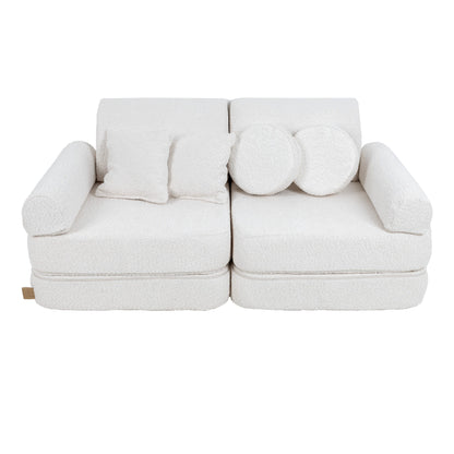 MeowBaby® Střední Modulární Pohovka pro Děti - White Boucle