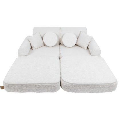 MeowBaby® Střední Modulární Pohovka pro Děti - White Boucle