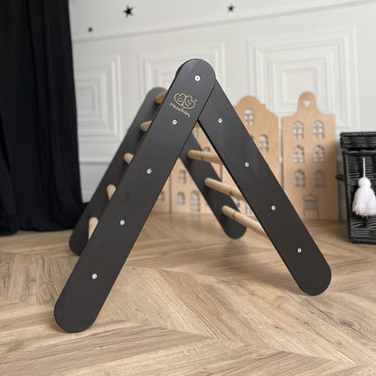 MeowBaby® Dřevěná Montessori Piklerová Prolézačka - Černá