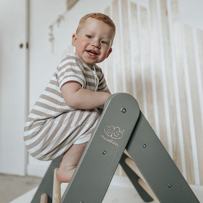MeowBaby® Dřevěná Montessori Piklerová Prolézačka - Šedá