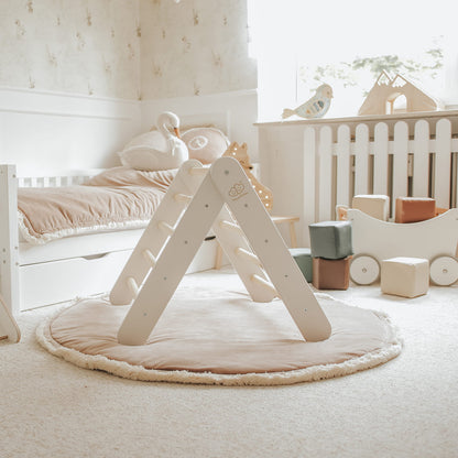 MeowBaby® Dřevěná Montessori Piklerová Prolézačka - Bílá