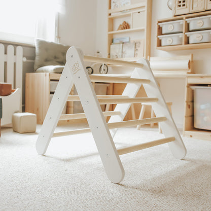 MeowBaby® Dřevěná Montessori Piklerová Prolézačka - Bílá