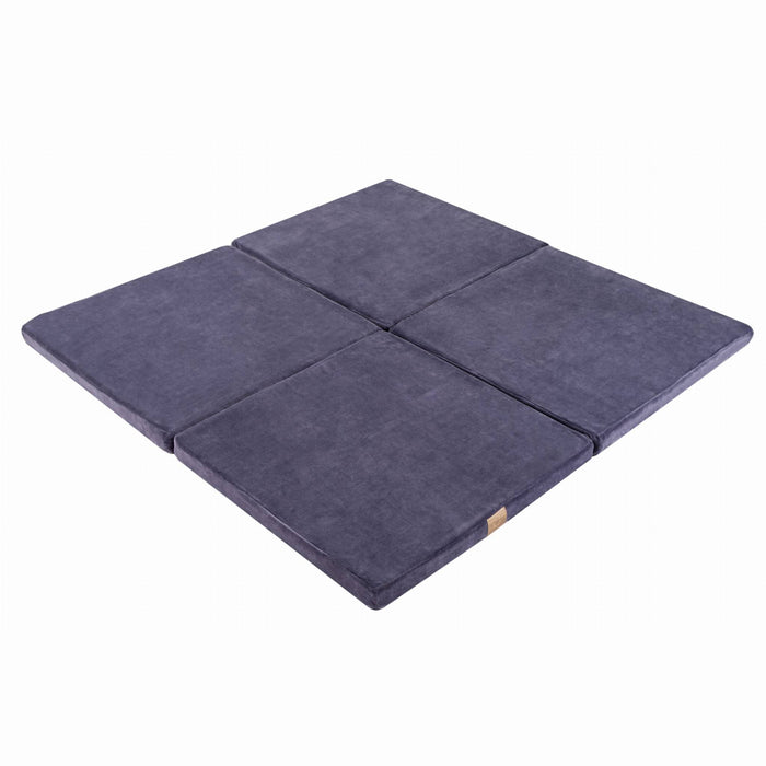MeowBaby® Hrací podložka čtvercová Velvet – Modrošedá