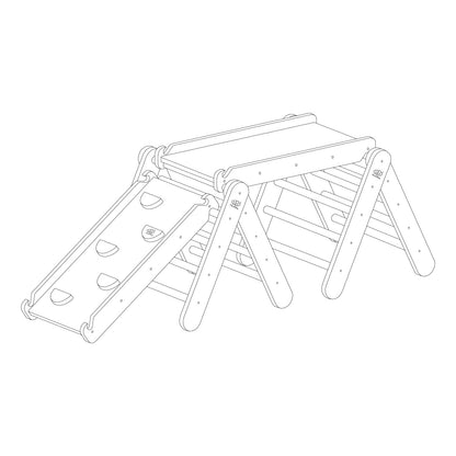 Climbing Triangle With Slide and Climbing Frame - Black