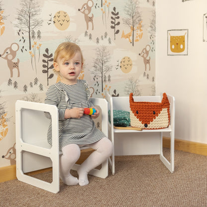 Montessori dětský stoleček a židlička – samostatné stolování, hra a učení (sada s dvěma židličkami)