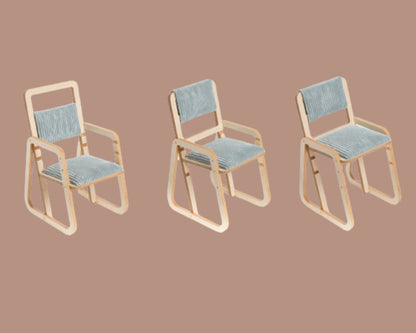 Montessori set – výškově nastavitelný stůl a židle Julle – Mint Green