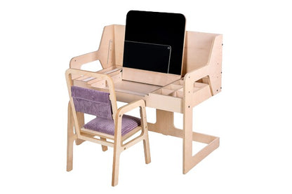 Montessori set – výškově nastavitelný stůl a židle Luula – Cannon Pink