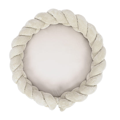 Baby Nest & Play Mat With Crib Bumper Braid - Ecru