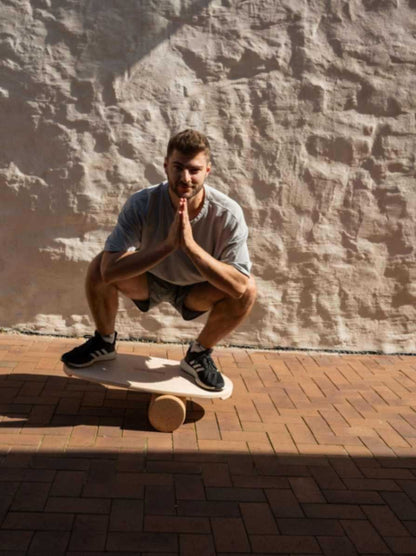 Round Balance Board With Exercise Roll - Side Logo
